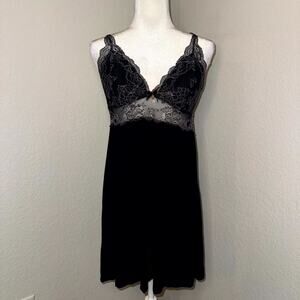 Daisy Fuentes Chemise Babydoll Women’s XL Black Lace Adjustable Straps Nightgown